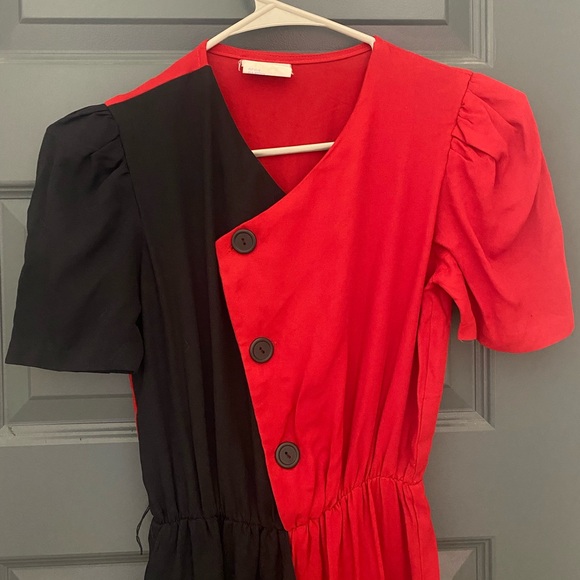 Vintage 80s Two-Tone Dress - Picture 2 of 6